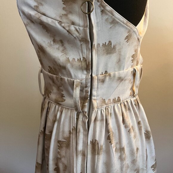 Italian Classic Long Flare and Belted Patterned Dress - Picture 4 of 10